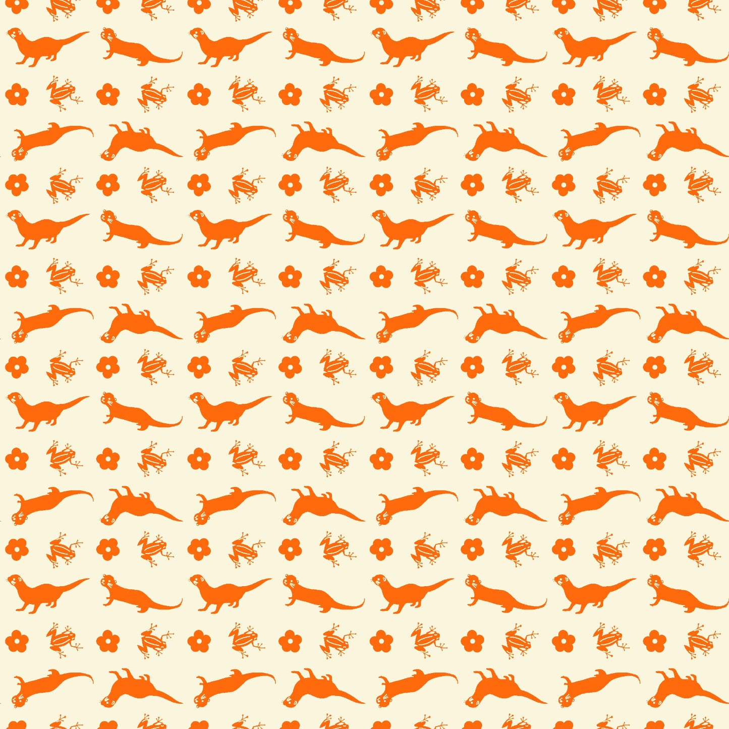 Paintbrush Studio Fabrics Otter Romp Otter Stripe Orange 12099374