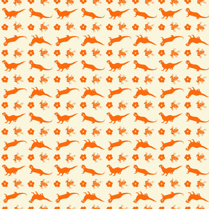 Paintbrush Studio Fabrics Otter Romp Otter Stripe Orange 12099374