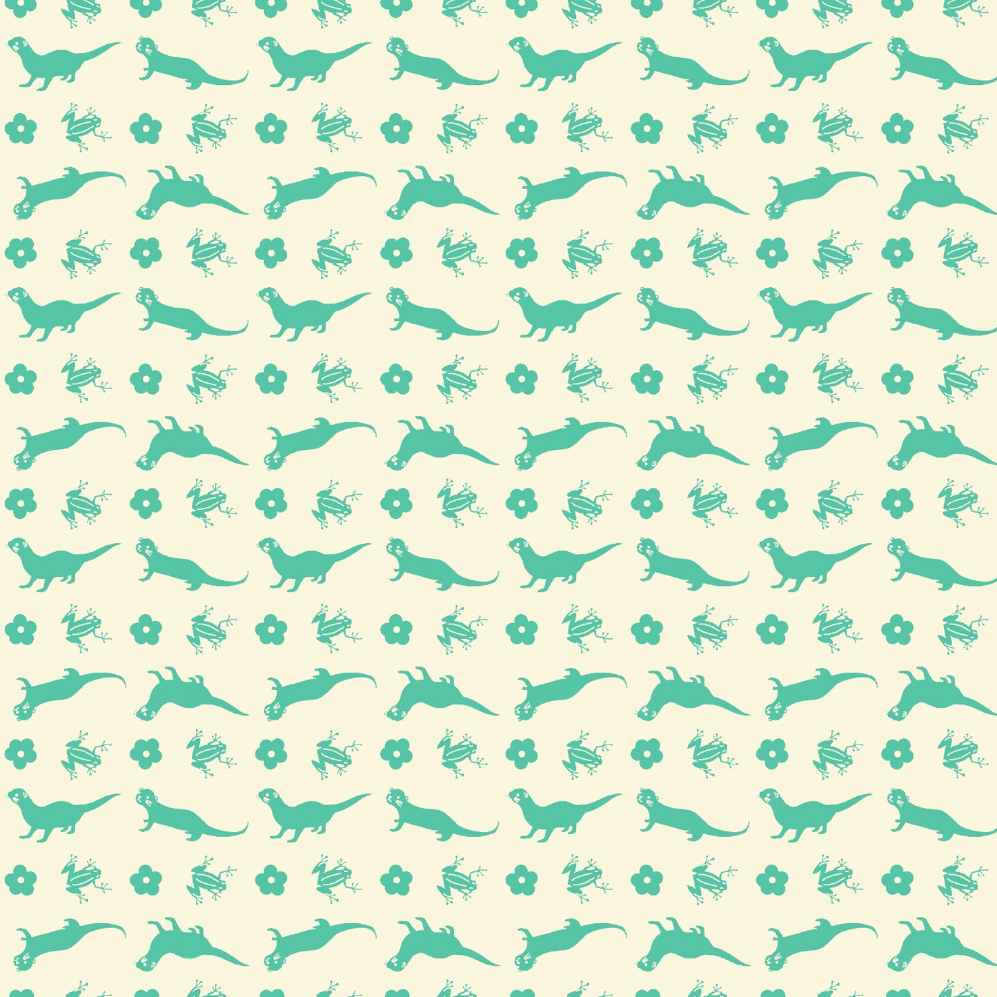 Paintbrush Studio Fabrics Otter Romp Otter Stripe Turquoise 12099372