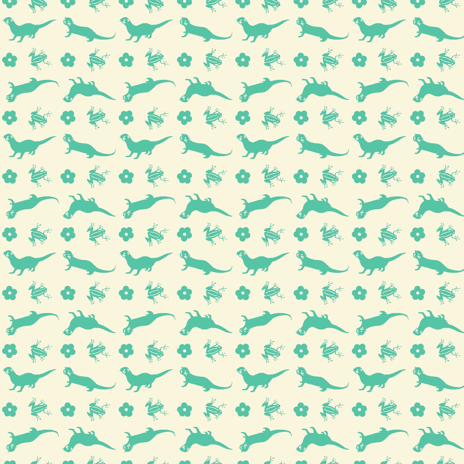 Paintbrush Studio Fabrics Otter Romp Otter Stripe Turquoise 12099372
