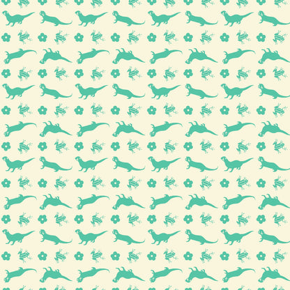 Paintbrush Studio Fabrics Otter Romp Otter Stripe Turquoise 12099372