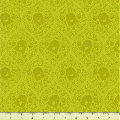 Pammie Jane Dear Stella Fabrics Bootiful Halloween Ghosted 2779 Citron