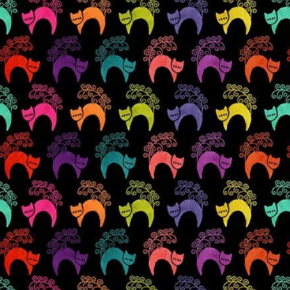 Pammie Jane Dear Stella Fabrics Bootiful Halloween Scaredy Cat 2777 Ink