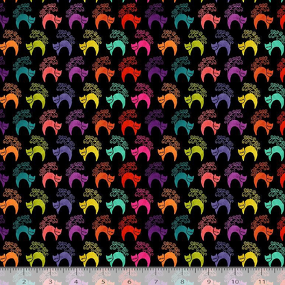 Pammie Jane Dear Stella Fabrics Bootiful Halloween Scaredy Cat 2777 Ink