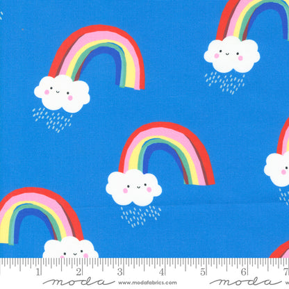 Paper + Cloth Moda Fabrics Whatever the Weather Papercut Rainbows 25145 13 Bright Sky
