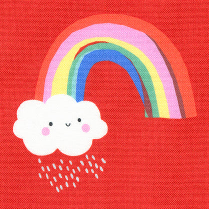 Paper + Cloth Moda Fabrics Whatever the Weather Papercut Rainbows 25145 20 Rose