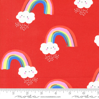 Paper + Cloth Moda Fabrics Whatever the Weather Papercut Rainbows 25145 20 Rose