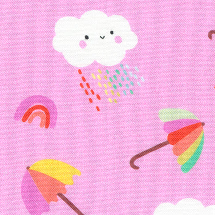 Paper + Cloth Moda Fabrics Whatever the Weather Umbrellas 25146 16 Lilac