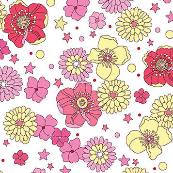Pat Sloan Benartex Tiny Secrets Open Meadow 17146-20 Pink
