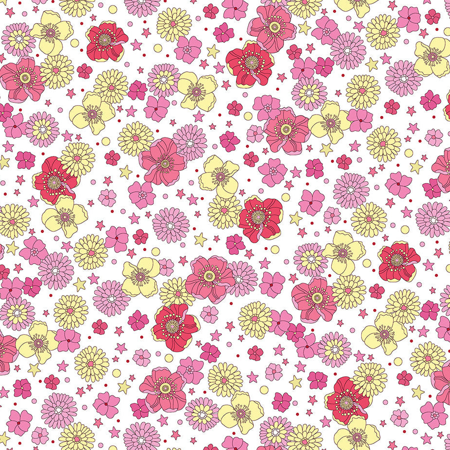 Pat Sloan Benartex Tiny Secrets Open Meadow 17146-20 Pink