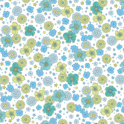 Pat Sloan Benartex Tiny Secrets Open Meadow 17146-24 Blue