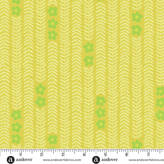 Patty Sloniger Andover Fabrics Moonlit Garden Garland A-512-Y Citron