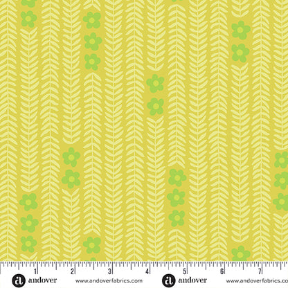 Patty Sloniger Andover Fabrics Moonlit Garden Garland A-512-Y Citron