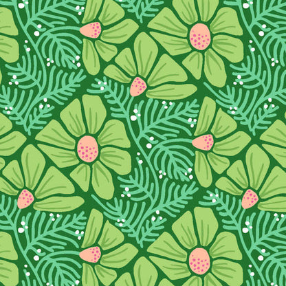 Patty Sloniger Andover Fabrics Moonlit Garden Pressed Flowers A-507-G Green