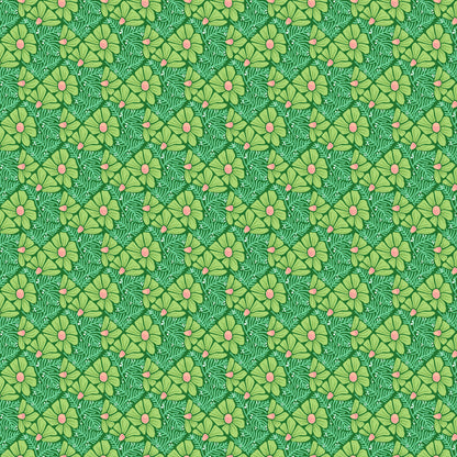 Patty Sloniger Andover Fabrics Moonlit Garden Pressed Flowers A-507-G Green