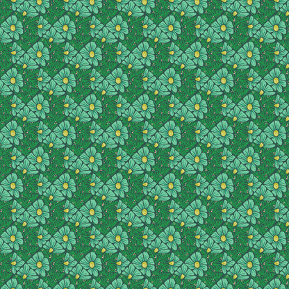 Patty Sloniger Andover Fabrics Moonlit Garden Pressed Flowers A-507-T Teal