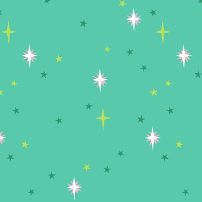 Patty Sloniger Andover Fabrics Moonlit Garden Starry Sky Peacock A-513-G