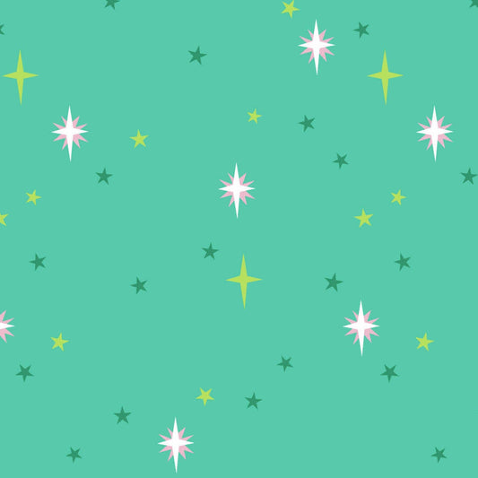 Patty Sloniger Andover Fabrics Moonlit Garden Starry Sky Peacock A-513-G