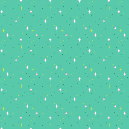 Patty Sloniger Andover Fabrics Moonlit Garden Starry Sky Peacock A-513-G