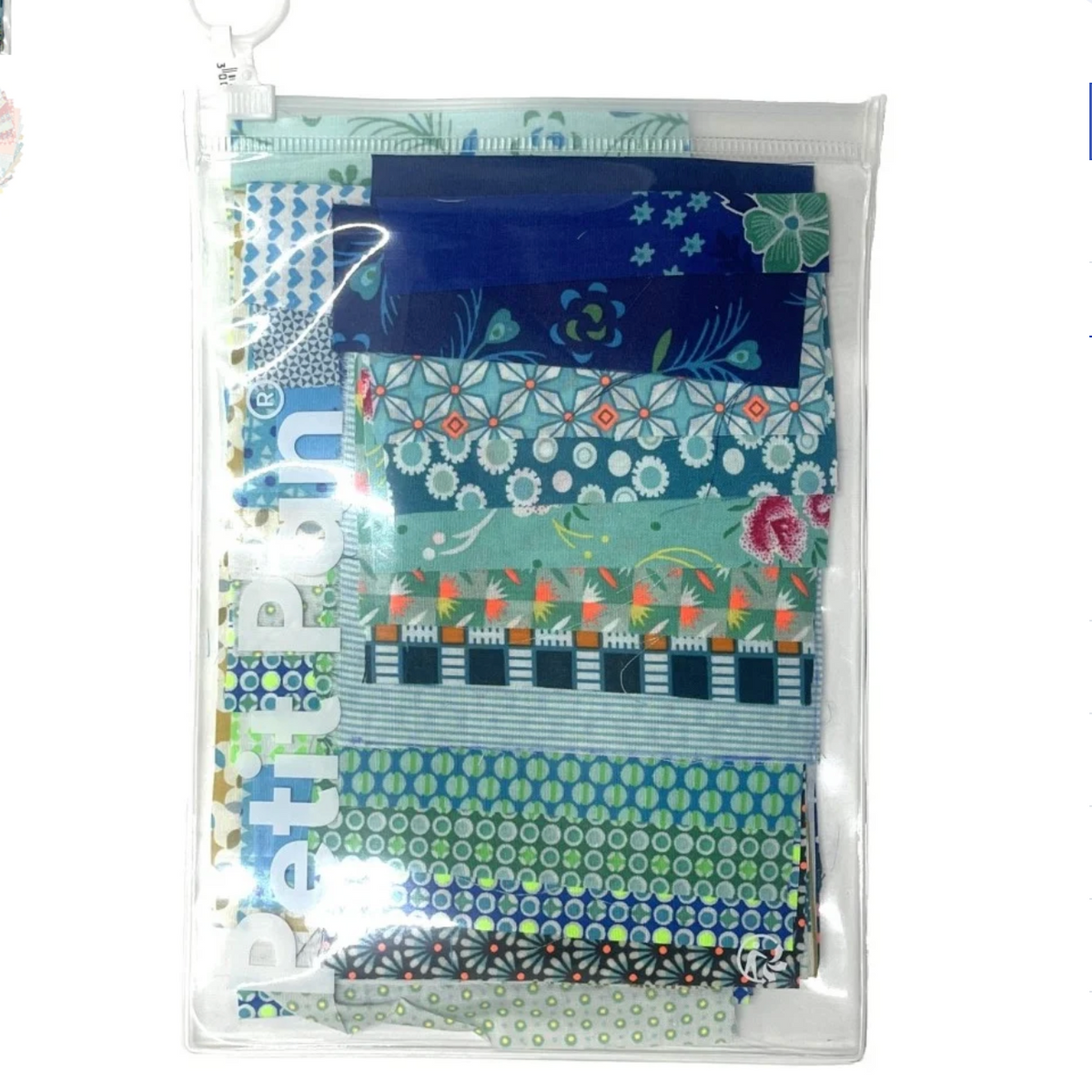 Petit Pan Paris France Scrap Pack Blue Green Fabric Squares