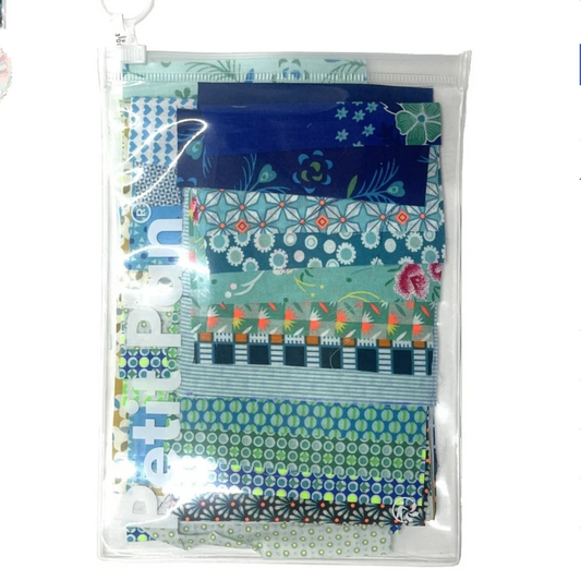 Petit Pan Paris France Scrap Pack Blue Green Fabric Squares