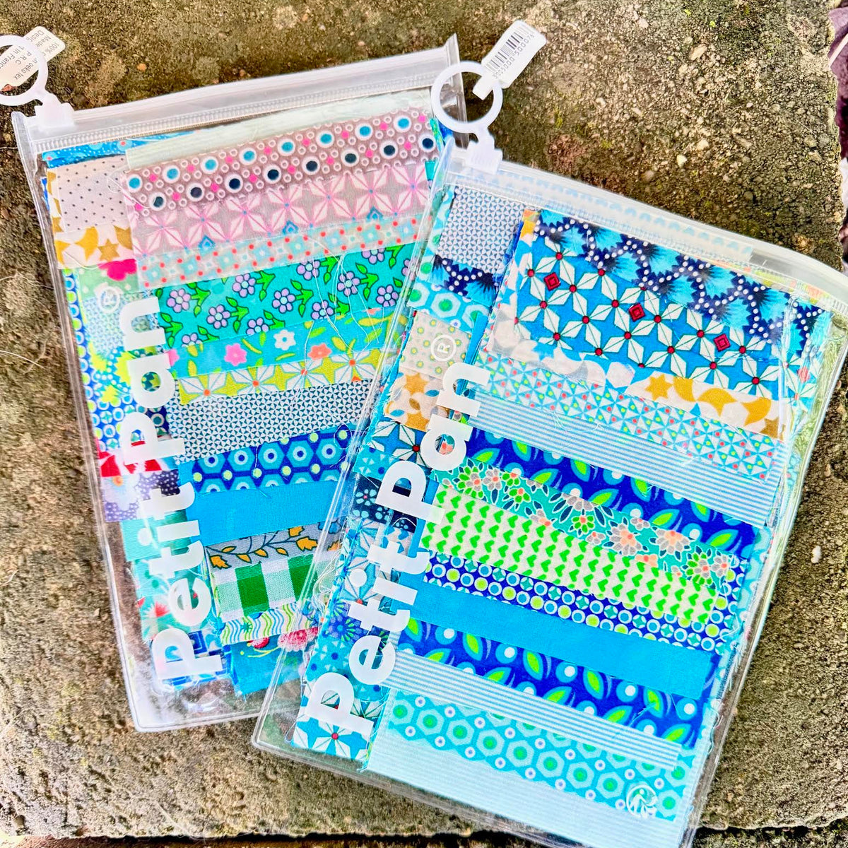 Petit Pan Paris France Scrap Pack Blue Green Fabric Squares