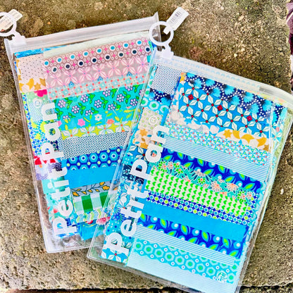 Petit Pan Paris France Scrap Pack Blue Green Fabric Squares