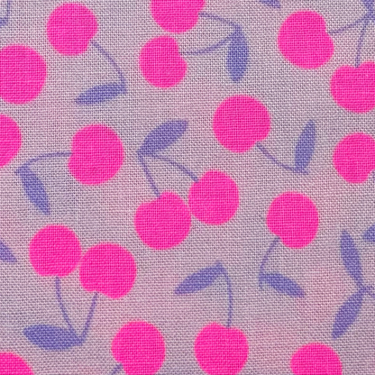 Pop Cherry Lavender Neon Pink Fabric Japanese Import