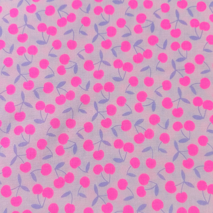 Pop Cherry Lavender Neon Pink Fabric Japanese Import