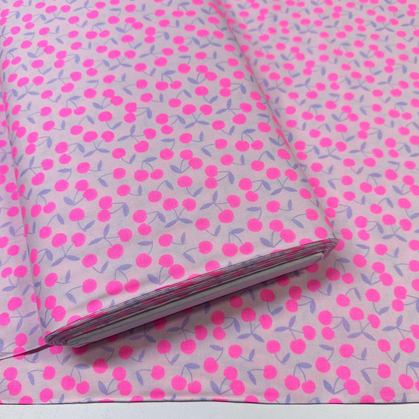 Pop Cherry Lavender Neon Pink Fabric Japanese Import
