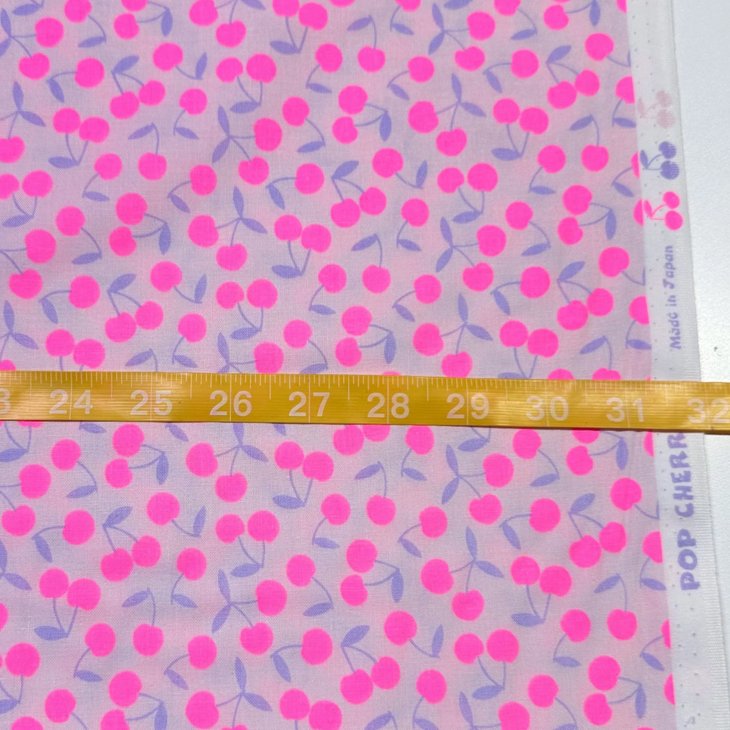 Pop Cherry Lavender Neon Pink Fabric Japanese Import