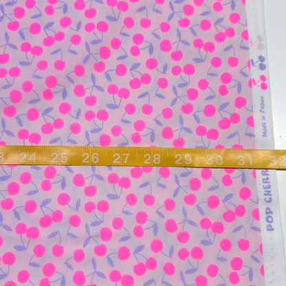Pop Cherry Lavender Neon Pink Fabric Japanese Import