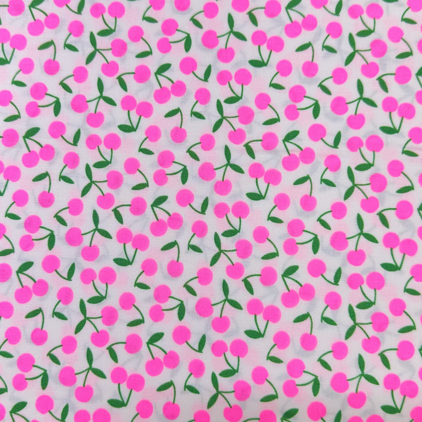 Pop Cherry White Neon Pink Fabric Japanese Import