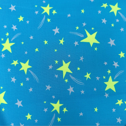 Pop Star Japanese Import Blue and Neon Yellow Fabric