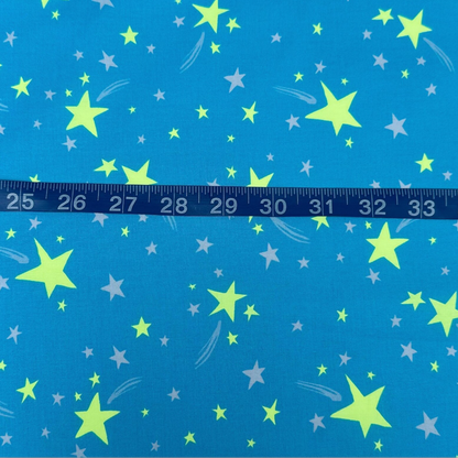 Pop Star Japanese Import Blue and Neon Yellow Fabric