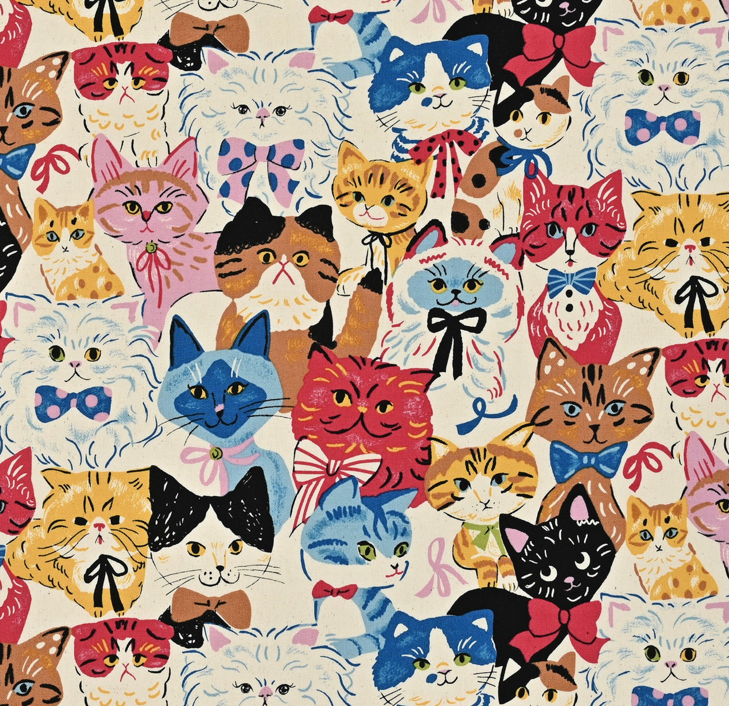 Powerful Animal Cats Retro Oxford YGA-76080-1 Mix