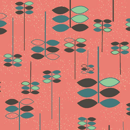RB Studios Midwest Textiles Atomic Revival Leaves RIV-AR2035/14 Pink