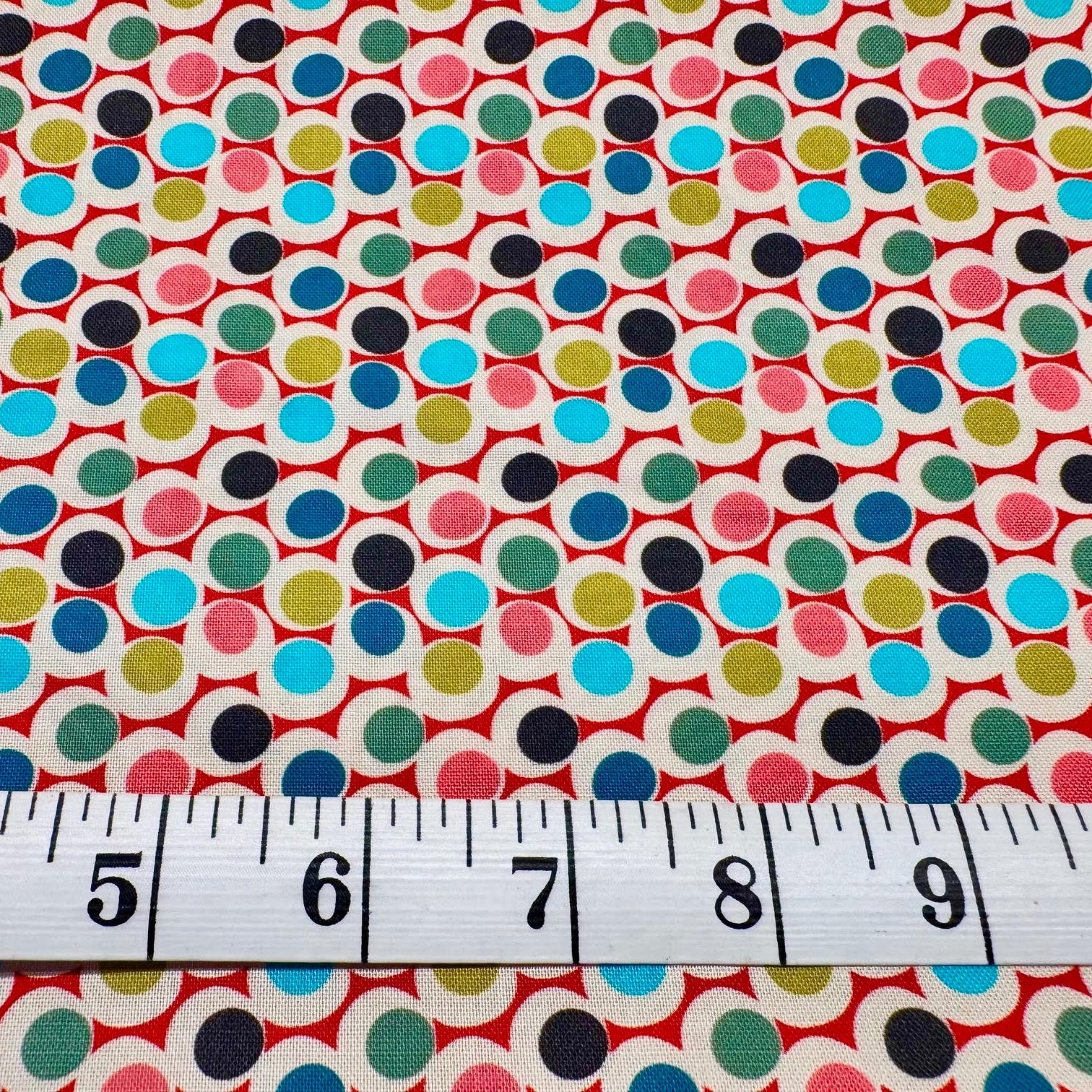 RB Studios Midwest Textiles Atomic Revival Small Circles RIV-AR2032/6 Red