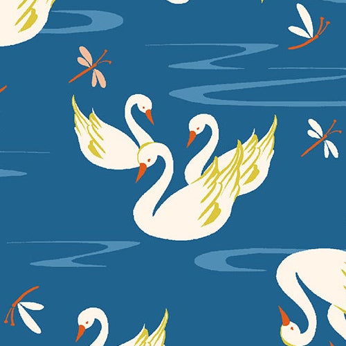 RJR Fabrics Swan Paraiso Swan Lake RJ4201-CO1 Cobalt