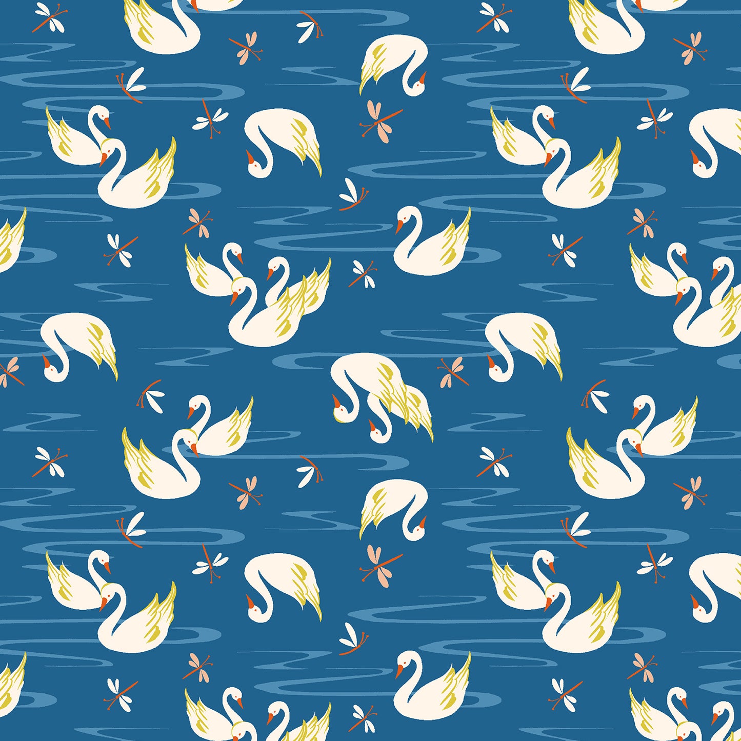 RJR Fabrics Swan Paraiso Swan Lake RJ4201-CO1 Cobalt