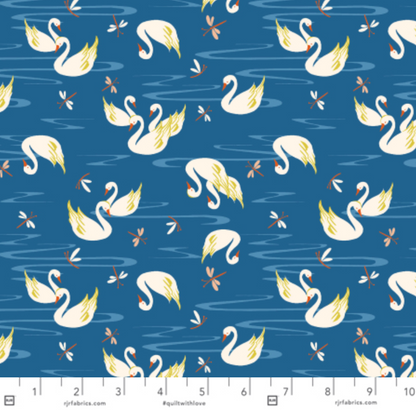 RJR Fabrics Swan Paraiso Swan Lake RJ4201-CO1 Cobalt