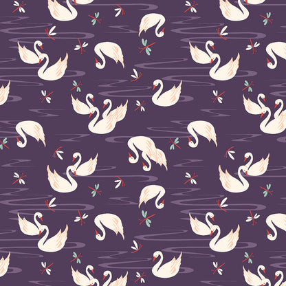 RJR Fabrics Swan Paraiso Swan Lake RJ4201-IP3 Imperial Purple