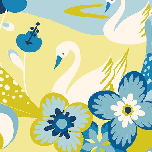 RJR Studio RJR Fabrics Swan Paraiso Paradise RJ4200-CB1 Coastal Blue