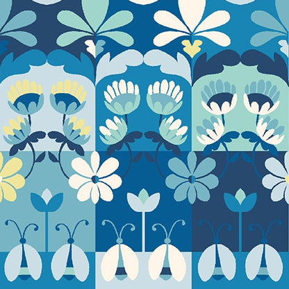 RJR Studio RJR Fabrics Swan Paraiso Wonder Tiles RJ4203-SK1 Sky
