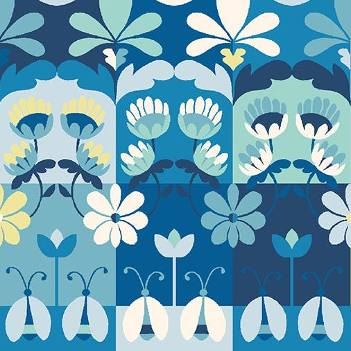 RJR Studio RJR Fabrics Swan Paraiso Wonder Tiles RJ4203-SK1 Sky