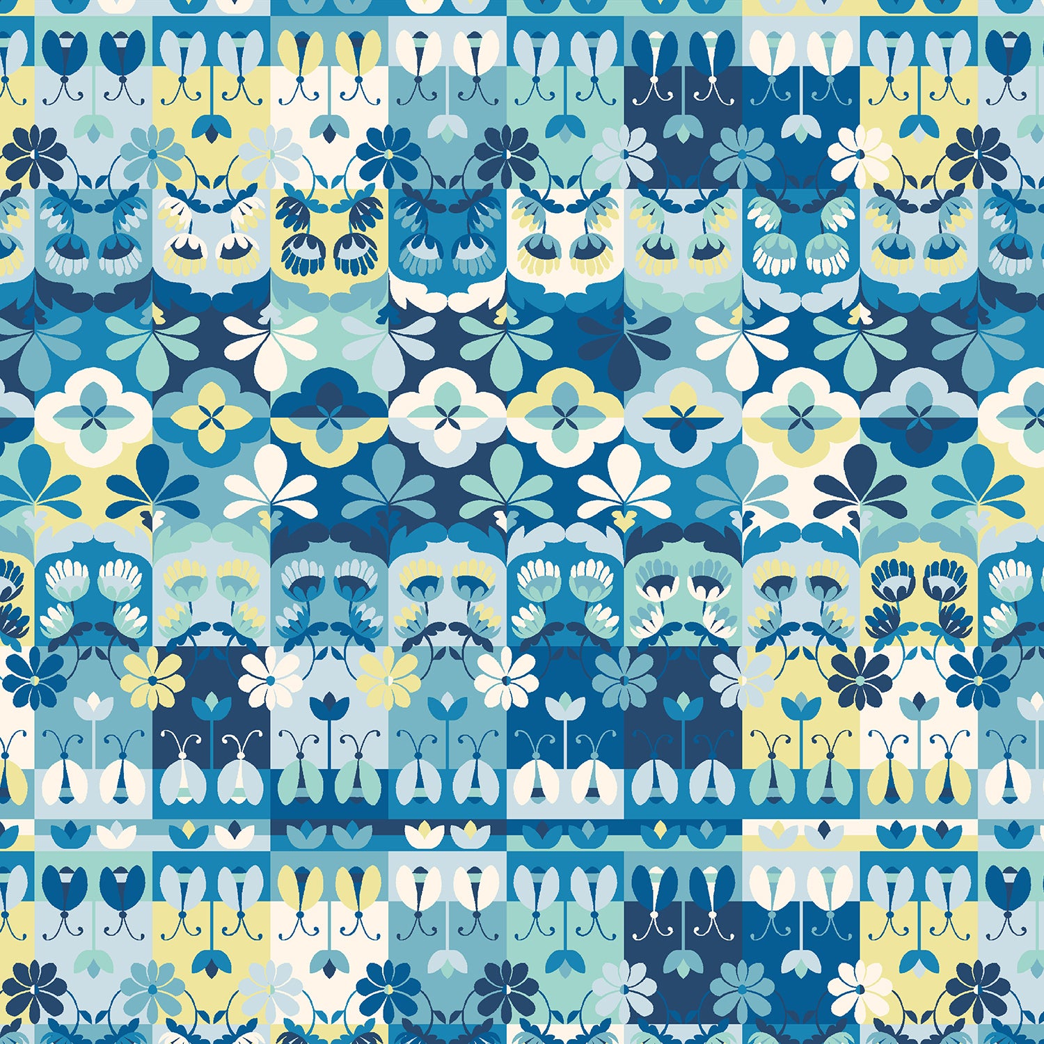 RJR Studio RJR Fabrics Swan Paraiso Wonder Tiles RJ4203-SK1 Sky