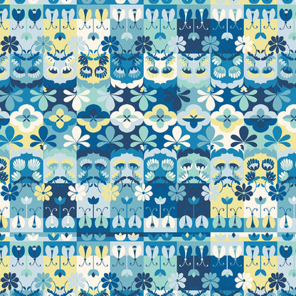 RJR Studio RJR Fabrics Swan Paraiso Wonder Tiles RJ4203-SK1 Sky