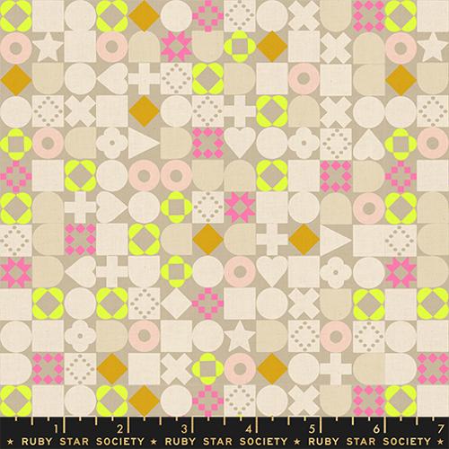 Rashida Coleman Hale Ruby Star Society Moda Fabrics Lofi Linens Blocked RS1134 13CL Khaki