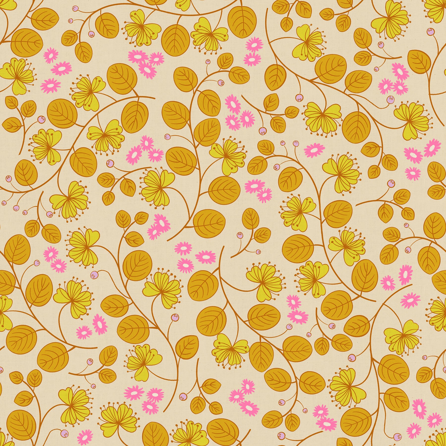 Rashida Coleman Hale Ruby Star Society Moda Fabrics Lofi Linens Caper Floral RS1133 11CL Parchment