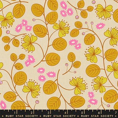 Rashida Coleman Hale Ruby Star Society Moda Fabrics Lofi Linens Caper Floral RS1133 11CL Parchment